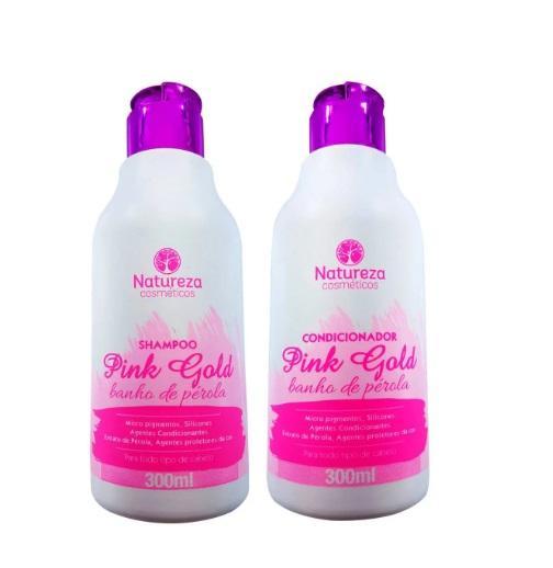 Natureza Cosmetics Home Care Home Care Maintenance Pink Gold Pearl Bath Hair Treatment Kit 2x300 - Natureza