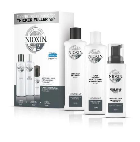 Nioxin Brazilian Keratin Treatment System 2 Natural Hair Advanced Tuning Scalp Treatment Kit 3 Products - Nioxin