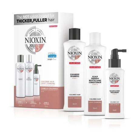 Nioxin Brazilian Keratin Treatment System 3 Colored Hair Thicker Fuller Light Tuning Treatment Kit 3 Prod. - Nioxin