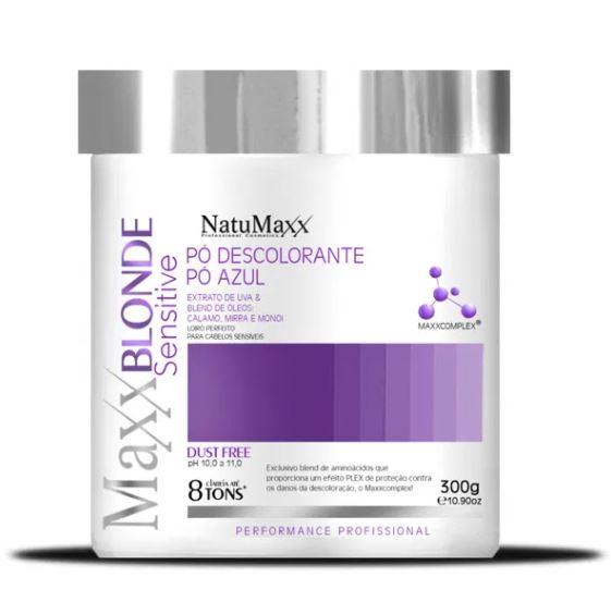 Other Brazilian Keratin Treatment MaxxBlonde Sensitive Dust Free 8 Tones Blue Bleaching Powder 300g - Natumaxx