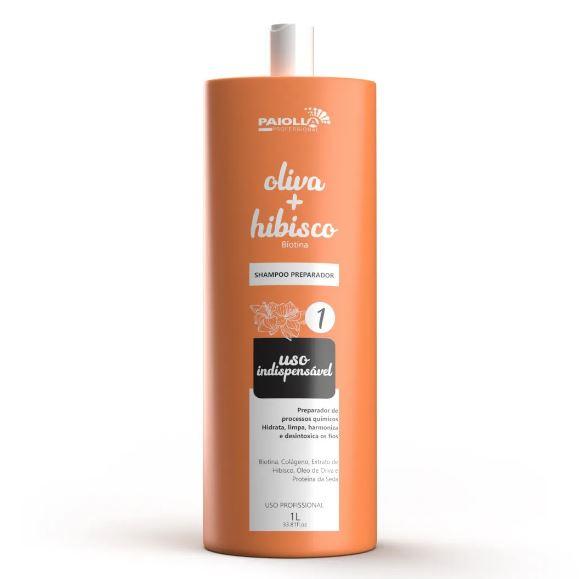 Paiolla Brazilian Keratin Treatment Biotin Collagen Indispensable Use Olive Hibiscus Preparer Shampoo 1L - Paiolla