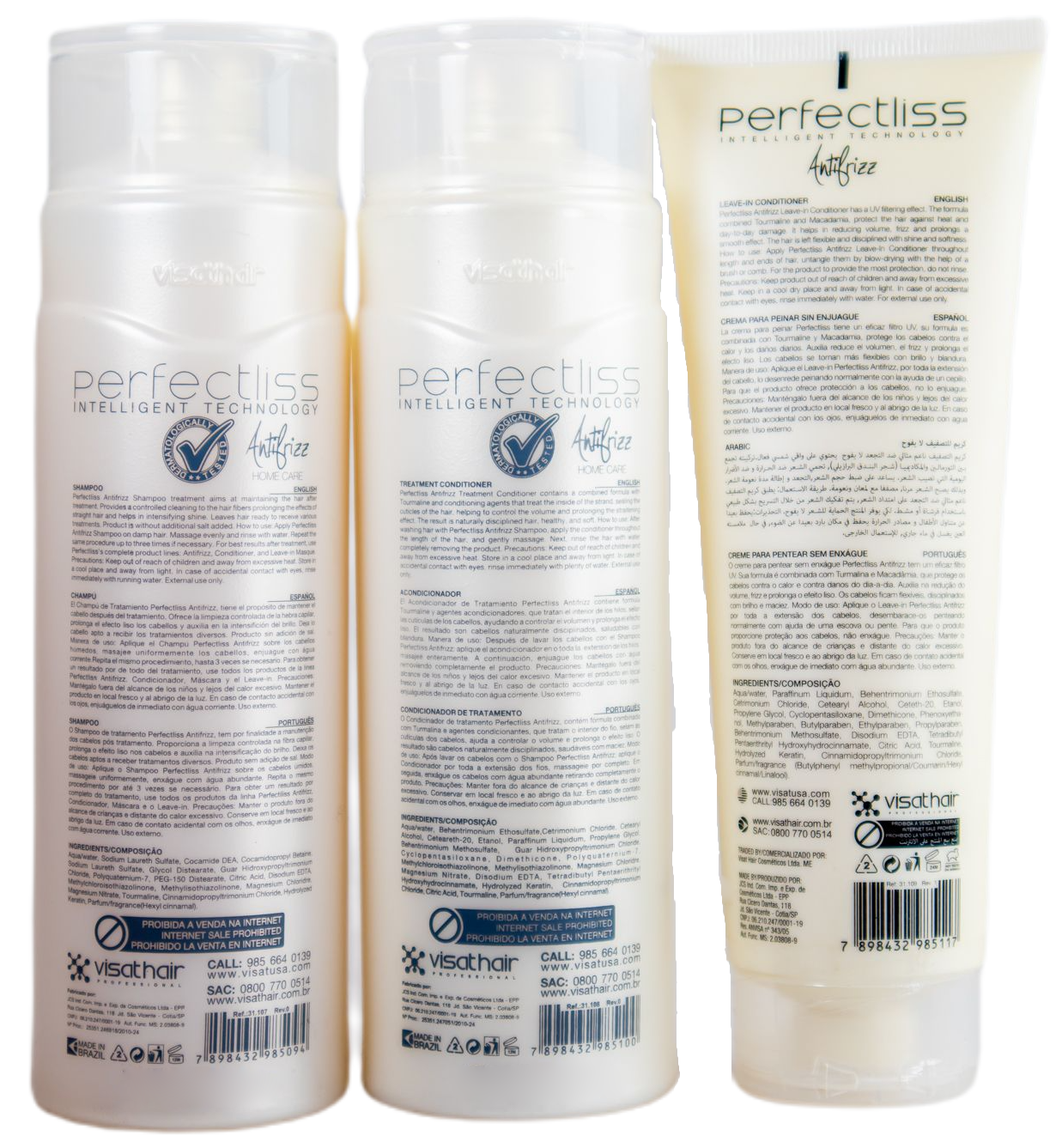 Perfect Liss Home Care Home Care Tourmaline Anti Frizz Kit 3 Products - Perfect Liss