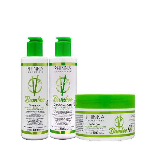 Phinna Hair Care Kits Bamboo Arnica Extract Vegan Hair Treatment Home Care Maintenance Kit 3x200 - Phinna