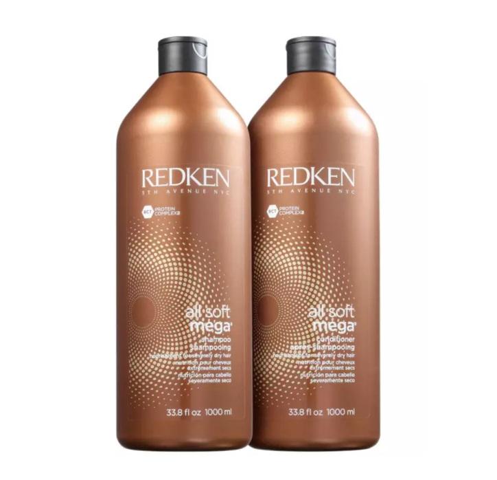 Redken Brazilian Keratin Treatment All Soft Mega Dry Hair Nutritive Mix RCT Protein Treatment Kit 2x1000ml - Redken