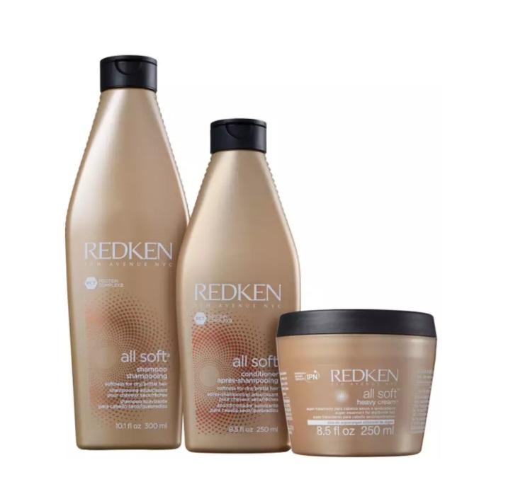 Redken Home Care All Soft Keratin Argan Protein Opaque Brittle Hair Treatment Kit 3 Itens - Redken