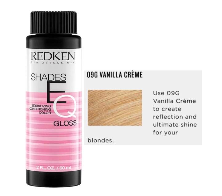 Redken Home Care Shades EQ 09G Vanilla Cream Conditioning Color Tinting Hair Gloss 60ml - Redken