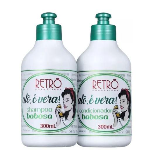 Retro Cosmetics Brazilian Keratin Treatment Alô É Vera! Babosa Aloe Vera Dry Hair Reconstruction Kit 2x300 - Retro Cosmetics