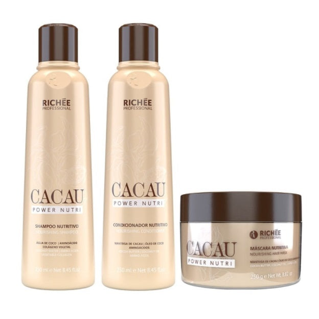 Richée Hair Care Kits Cocoa Extract Power Nutri Nourishing Moisturizing Hair Restore Kit 3x250 - Richée