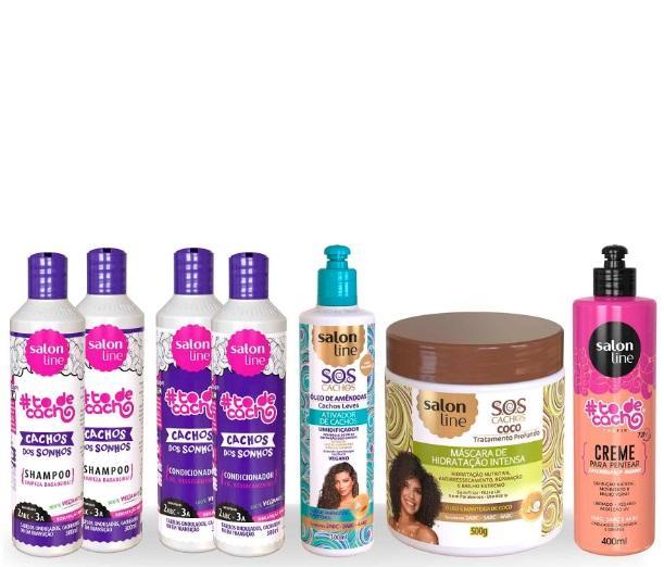 Salon Line Brazilian Keratin Treatment Keratin Professional Treatment Kit for Wavy and Dry Hair 7 Products - Salon Line