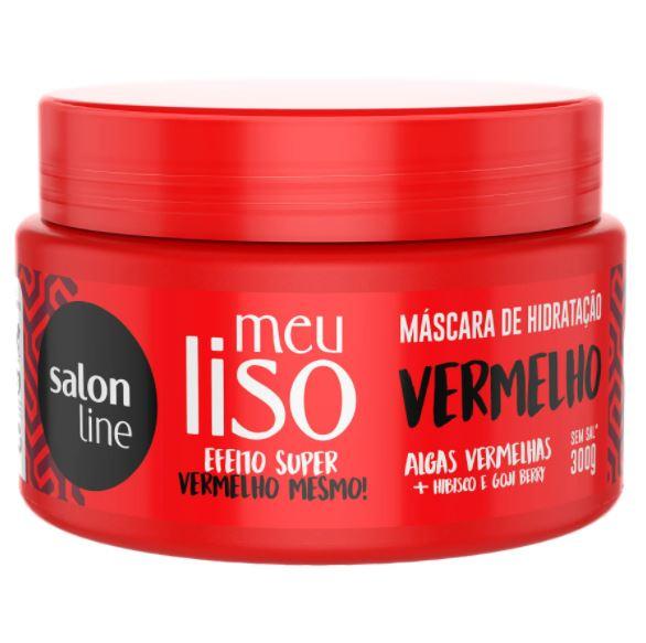 Salon Line Hair Mask Hydration Red Effect Tinting Hibiscus Goji Berry Algae Mask 300g - Salon Line