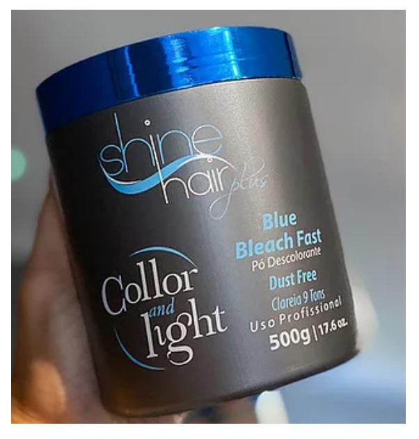Shine Hair Brazilian Keratin Treatment Collor Light Blue Dust Fre 9 Tones Shine Bleaching Powder 500g - Shine Hair