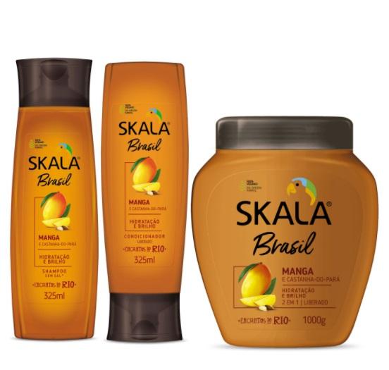 Skala Brazilian Keratin Treatment Brazil River Charms Mango & Chestnut of Pará Hydration Vegan Kit 3 Prod.   Skala