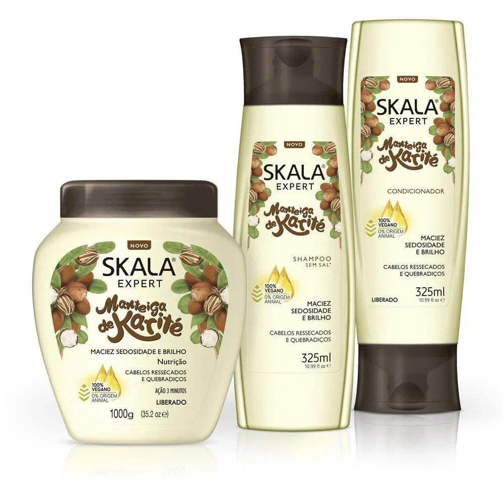 Skala Home Care Skala Expert Manteiga de Karité Shea Butter Powerful Nutrition Shine Treatment Kit 3 Prod.   Skala
