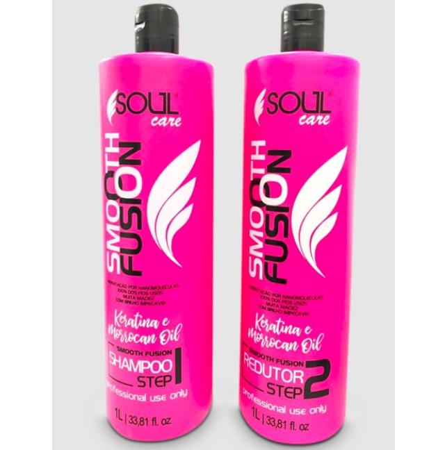 Soul Care Brazilian Keratin Treatment Professional Smooth Fusion Keratin Morrocan Oil Reductor Kit 2x1L - Soul Care