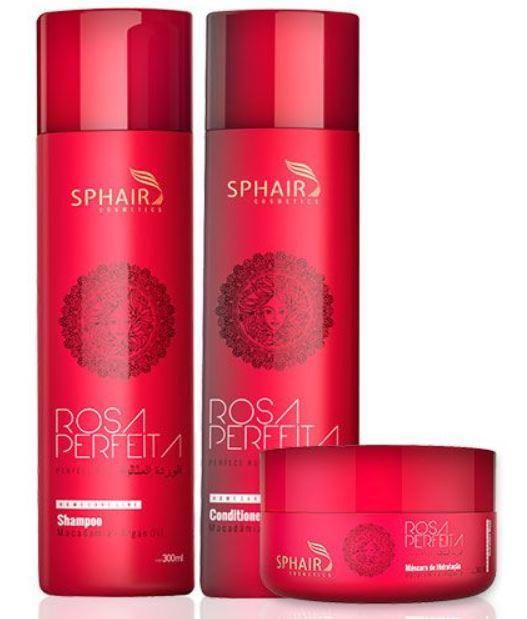 Sphair Home Care Rosa Perfeita Home Care Maintenance Hair Treatment Kit 3 Products - Sphair
