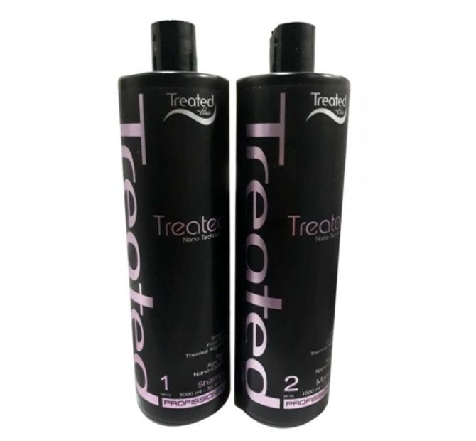 Treated Hair Brazilian Keratin Treatment Straightening Progressive Brazilian Blowout Treatment Kit 2x1L  - Treated Hair