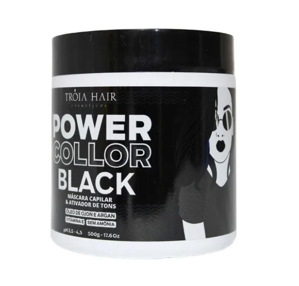 Troia Hair Hair Mask Power Collor Black Tinting Toning Ojon Argan Vitamin E Mask 500g - Troia Hair
