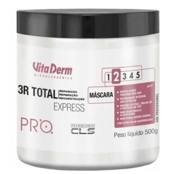 Vita Derm Hair Care 3R Total Express Pro Repair Replenisher Reconstruction Mask 500g - Vita Derm