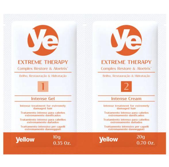 Yellow Brazilian Keratin Treatment Extreme Therapy Complex Restore Aloetrix Intense Treatment 12x20g - Yellow