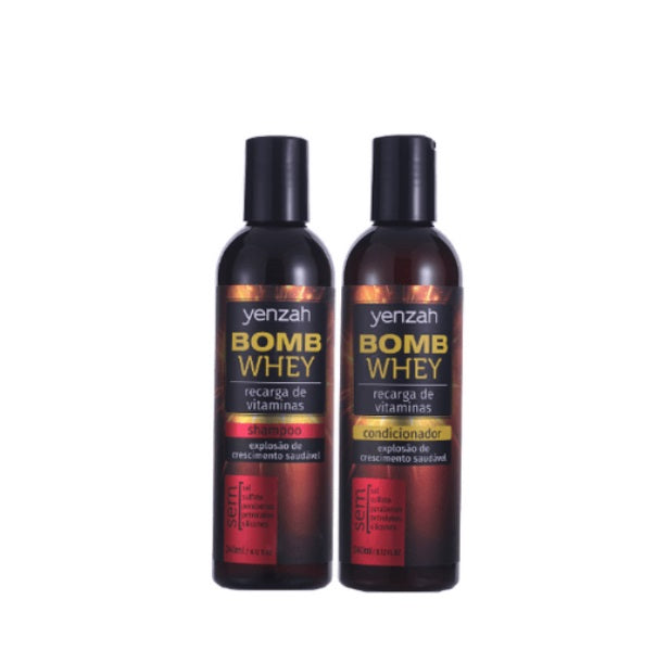 Yenzah Shampoo & Conditioner Bomb Whey Home Care Vitamins Recharge Hair Maintenance Kit 2x240ml - Yenzah