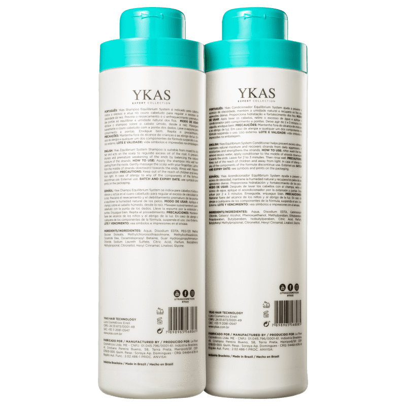 YKas Brazilian Hair Treatment Equilibrium System Kit Salon Duo (2 Products) - YKAS