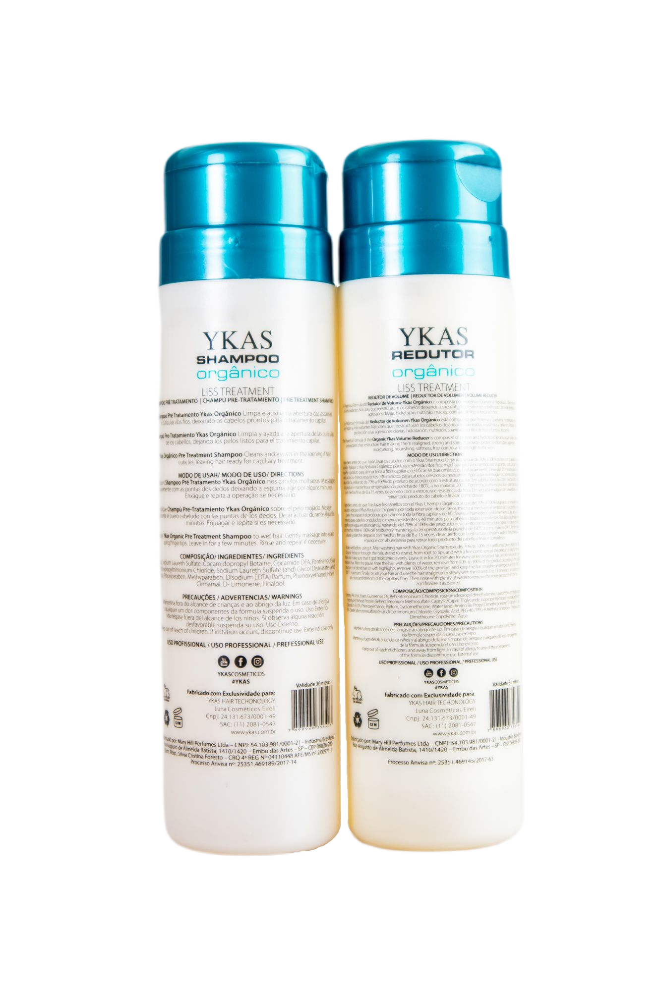 Ykas Brazilian Keratin Treatment Organic Progressive Brush Formol Free Kit 2x300ml - Ykas